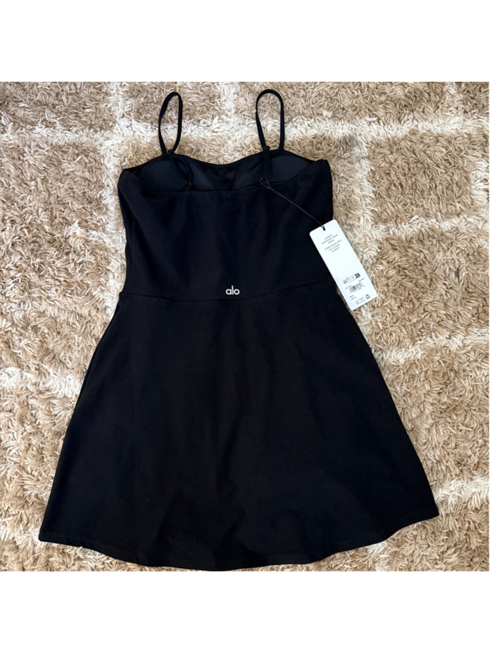 Women's Alo Yoga Black Alosoft Courtside Tennis Mini Dress M - Picture 2 of 5